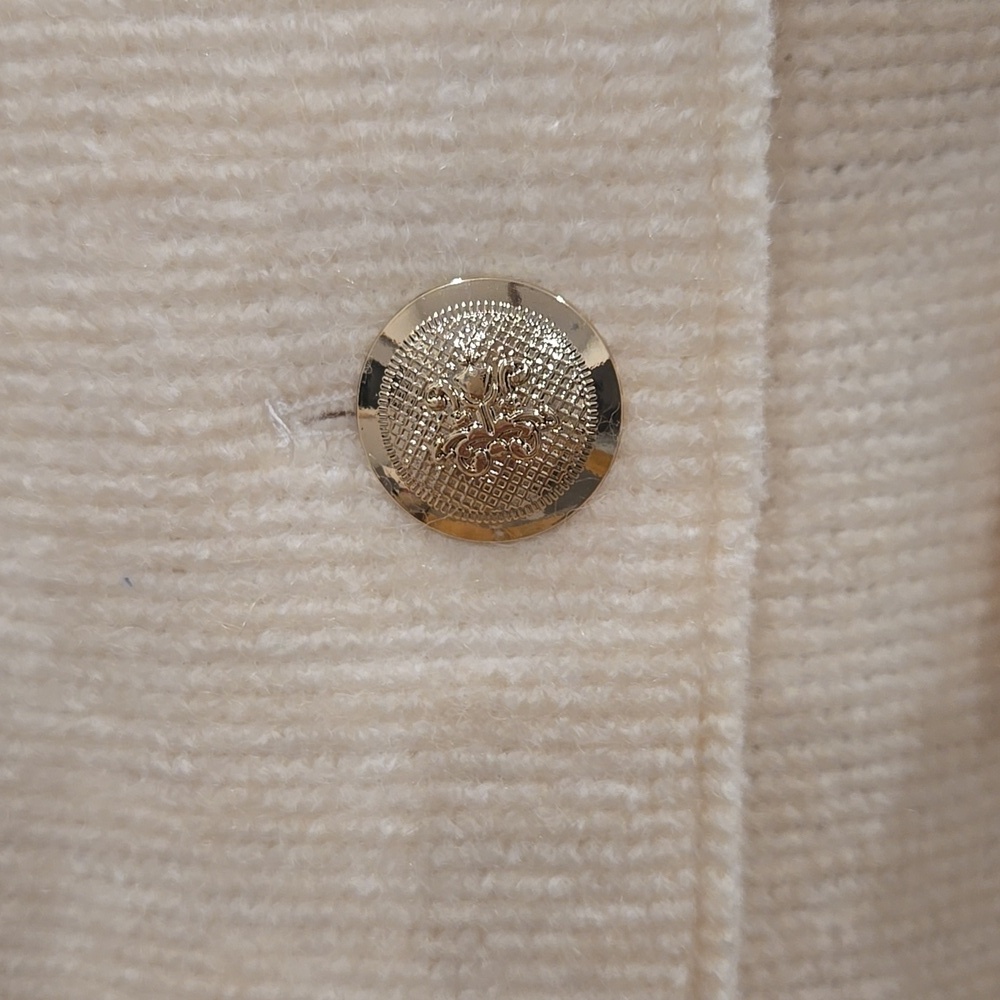 Zara Women's Blazer Coat, Wool Blend, Unlined, Creamy White, Buttons, Small - Picture 4 of 16